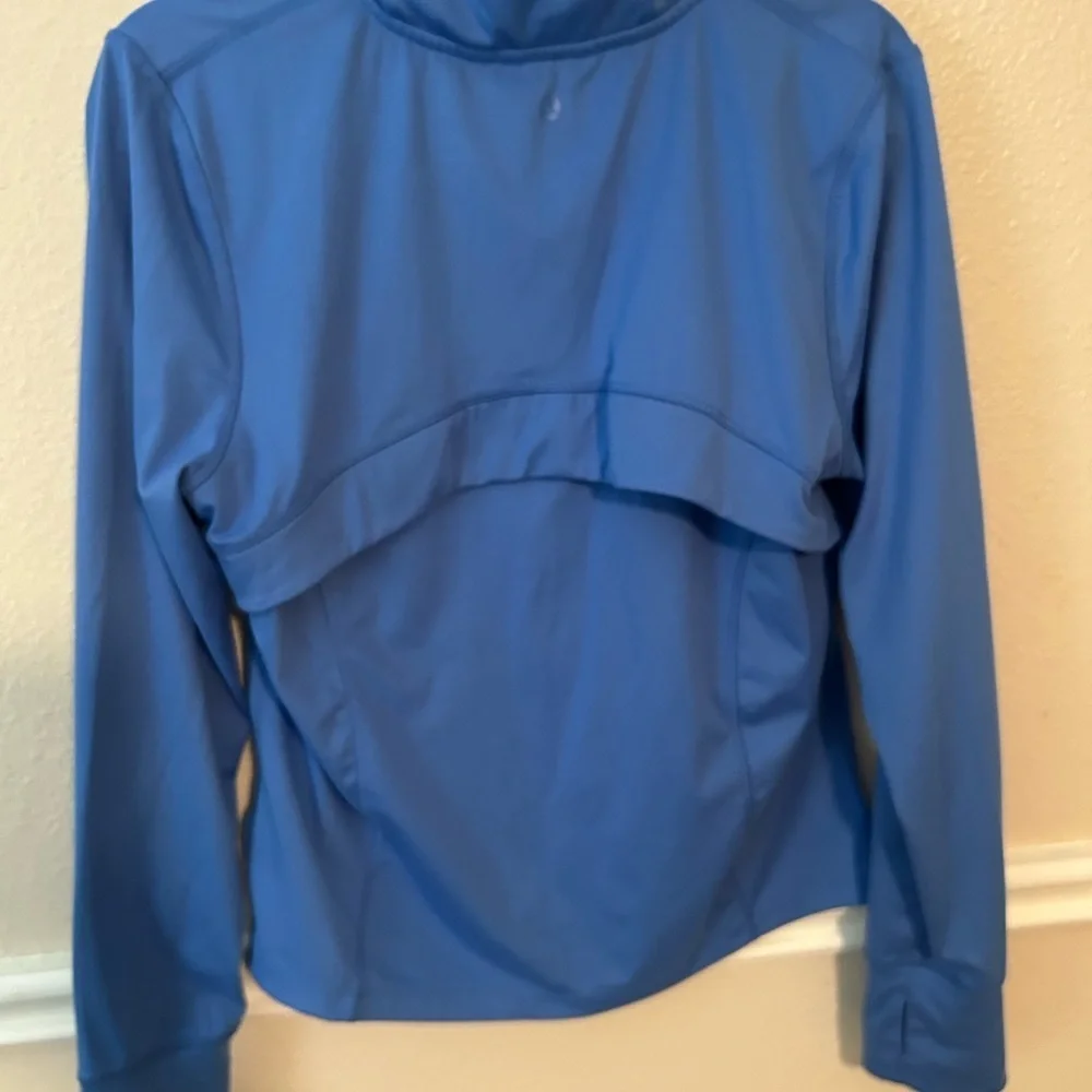 Easter / Spring Activewear 💐 pretty Blue Danskin full zip athletic jacket large - Picture 3 of 4